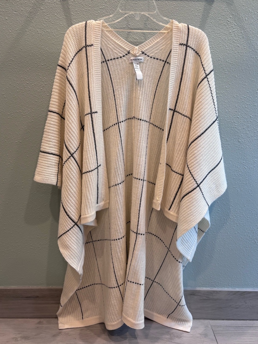 Nordstrom Cream Windowpane Knit Cardigan